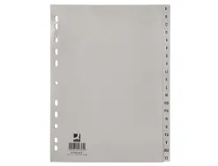 Intercalaire q-connect pp 20/ 100e a4 225x297mm multiperforé alphabet gravé onglets coloris gris