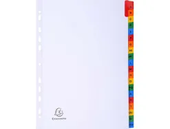 Intercalaires alphabétiques exacompta 20 positions carte 170 g format a4 onglet mylar