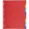 Intercalaires exacompta carte lustrée rigide format a4+ 24,5x29,7cm 12 positions coloris assortis