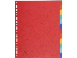 Intercalaires exacompta carte lustrée rigide format a4+ 24,5x29,7cm 12 positions coloris assortis
