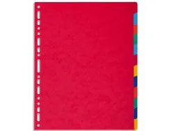 Intercalaires exacompta carte lustrée rigide format a4+ 24,5x29,7cm 12 positions coloris assortis
