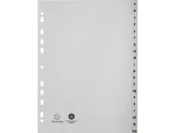 Intercalaires imprimes alphabetiques exacompta polypropylene a4 20positiones a-z gris