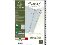 Intercalaires imprimes alphabetiques exacompta polypropylene a4 20positiones a-z gris