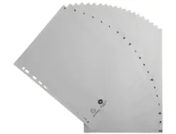 Intercalaires imprimes alphabetiques exacompta polypropylene a4 20positiones a-z gris