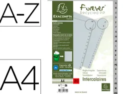Intercalaires imprimes alphabetiques exacompta polypropylene a4 20positiones a-z gris