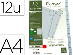 Intercalaires imprimes mensuels exacompta polypropylene a4 12positiones / mois gris