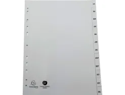 Intercalaires imprimes mensuels exacompta polypropylene a4 12positiones / mois gris