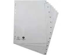 Intercalaires imprimes mensuels exacompta polypropylene a4 12positiones / mois gris