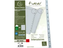 Intercalaires imprimes mensuels exacompta polypropylene a4 12positiones / mois gris