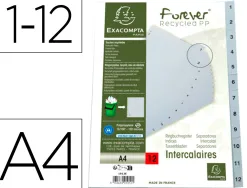 Intercalaires imprimes numeriques exacompta polypropylene a4 12positiones /numerique gris
