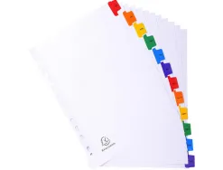Intercalaires janvier à décembre exacompta carte blanche format a4