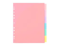 Intercalaires viquel rainbow pastel pp a4 maxi 6 positions 11 trous coloris assortis