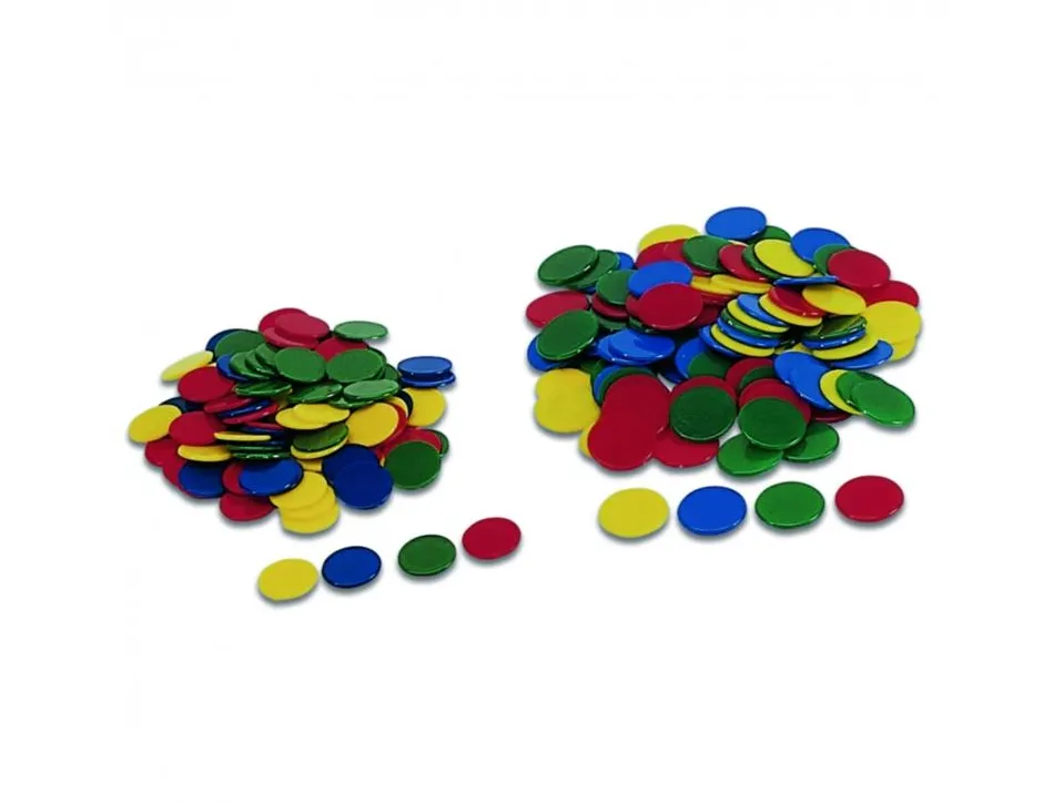 Jetons cayro 4 coloris assortis sachet de 100 pieces