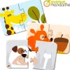Jeu ducatif clairefontaine puzzle 2 pi ces, qui mange quoi contient 12 puzzles de 2 pi ces en carton pais -