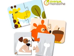 Jeu ducatif clairefontaine puzzle 2 pi ces, qui mange quoi contient 12 puzzles de 2 pi ces en carton pais -