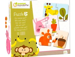 Jeu ducatif clairefontaine puzzle 2 pi ces, qui mange quoi contient 12 puzzles de 2 pi ces en carton pais -