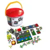Jeu construction plastique 1 seau contient 12 supports 812 pièces 5 coloris assortis dès 3 ans
