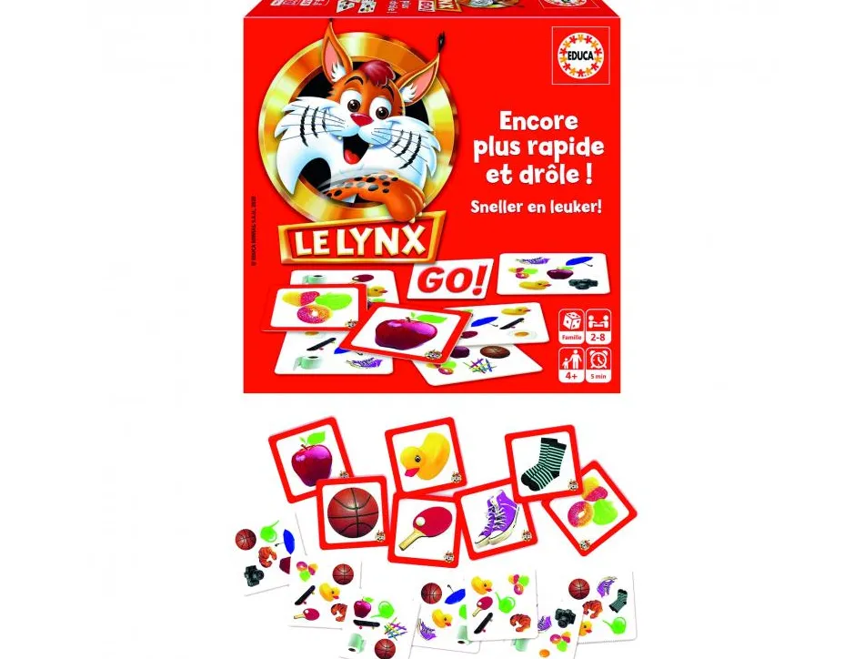 Jeu d observation educa le lynx go 70 cartes avec 6 images au recto et 1 au verso