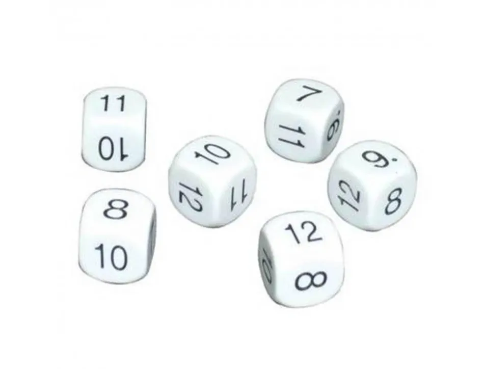 Jeu de 6 des culture club chiffres 7 a 12 16 mm