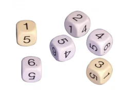 Jeu de 6 des culture club chiffres de 1 a 6 16 mm