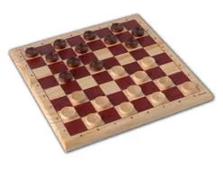 Jeu de dames plateau pièces en bois massif