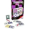 Jeu dominos en plastique grand format 2.5x5cm composé de 55 pièces 9 points 9 coloris 1/11 joues