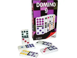Jeu dominos en plastique grand format 2.5x5cm composé de 55 pièces 9 points 9 coloris 1/11 joues