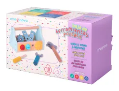 Jeu enfant imaginovo boite a outil bois +3 ans 18 pieces