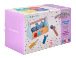 Jeu enfant imaginovo boite a outil bois +3 ans 18 pieces