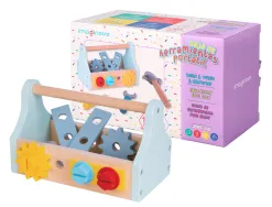 Jeu enfant imaginovo boite a outil bois +3 ans 18 pieces