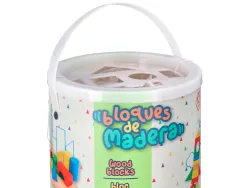 Jeu enfant imaginovo construction blocs bois +12 mois 100 pieces 29x29x3,5 cm