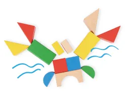 Jeu enfant imaginovo construction blocs bois +12 mois 100 pieces 29x29x3,5 cm