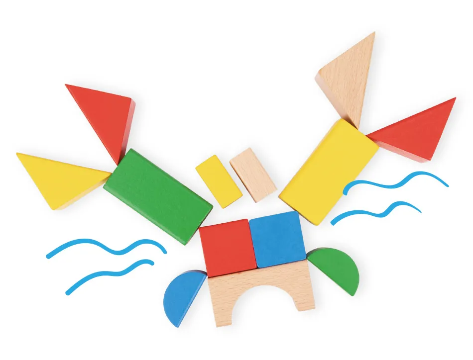 Jeu enfant imaginovo construction blocs bois +12 mois 100 pieces 29x29x3,5 cm