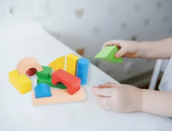 Jeu enfant imaginovo construction blocs bois +12 mois 100 pieces 29x29x3,5 cm