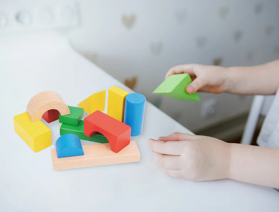 Jeu enfant imaginovo construction blocs bois +12 mois 100 pieces 29x29x3,5 cm