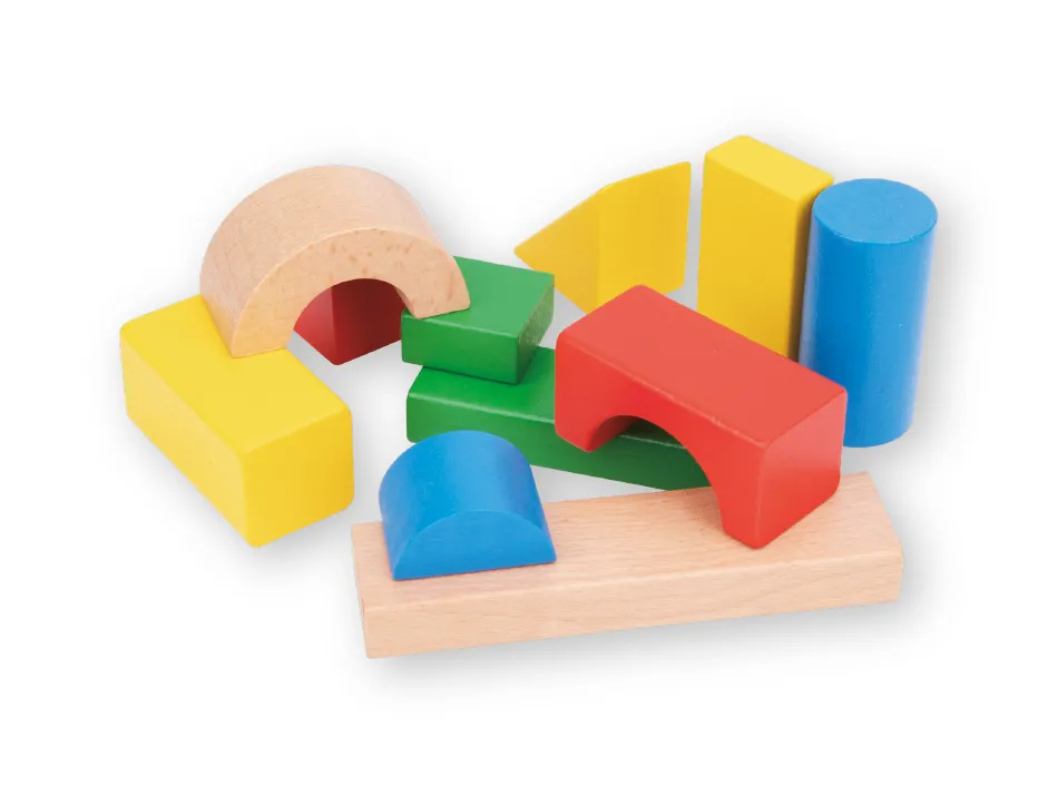 Jeu enfant imaginovo construction blocs bois +12 mois 100 pieces 29x29x3,5 cm
