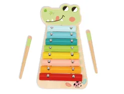 Jeu enfant imaginovo crocodile instrument musical xylophone bois +18 mois 28x14,8x2,5 cm