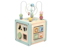 Jeu enfant imaginovo cubes d'activites bois +18mois 15,5x15,5x28 cm