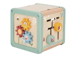 Jeu enfant imaginovo cubes d'activites bois +18mois 15,5x15,5x28 cm