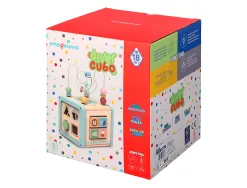 Jeu enfant imaginovo cubes d'activites bois +18mois 15,5x15,5x28 cm