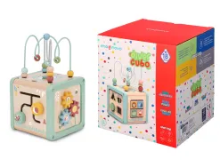 Jeu enfant imaginovo cubes d'activites bois +18mois 15,5x15,5x28 cm