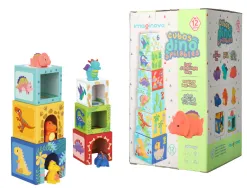 Jeu enfant imaginovo cubes empilables et nid dinosaures +12 mois 12 pieces 13x13x13 cm