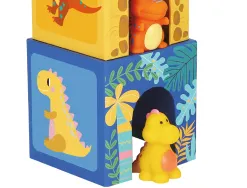 Jeu enfant imaginovo cubes empilables et nid dinosaures +12 mois 12 pieces 13x13x13 cm
