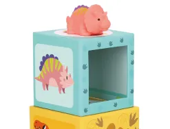 Jeu enfant imaginovo cubes empilables et nid dinosaures +12 mois 12 pieces 13x13x13 cm
