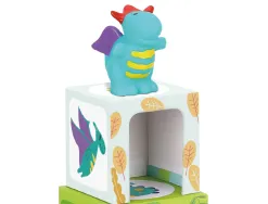 Jeu enfant imaginovo cubes empilables et nid dinosaures +12 mois 12 pieces 13x13x13 cm