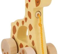 Jeu enfant imaginovo girafe a tirer avec roues bois +12 mois 16x12x5,4 cm