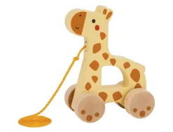 Jeu enfant imaginovo girafe a tirer avec roues bois +12 mois 16x12x5,4 cm