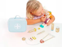 Jeu enfant imaginovo malette de medecin bois +3 ans 11 pieces 24,5x18x10 cm