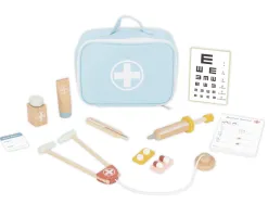 Jeu enfant imaginovo malette de medecin bois +3 ans 11 pieces 24,5x18x10 cm