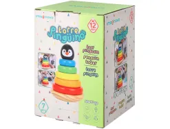 Jeu enfant imaginovo tour pingouin formes empilables bois +12 mois 7 pieces 18x12x12 cm